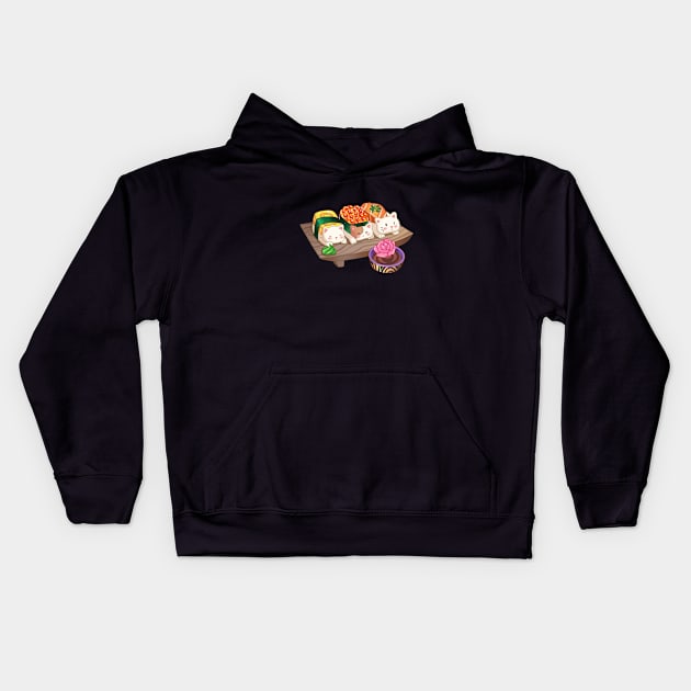 Sushi Cat Kids Hoodie by Little Forest Art